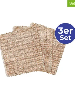 Wenko Putz- & Waschutensilien<3er-Set: Kupfertücher in Hellbraun - (L)16 x (B)13 cm