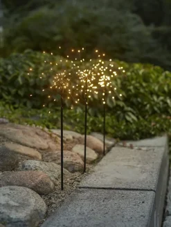 STAR Trading Außenbeleuchtung<3er-Set: LED-Gartenstecker "Firework Outdoor" in Schwarz - (B)65 x (H)200 cm