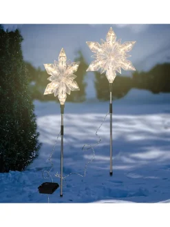 Profiline Gartendekoration|Gartendekoration<2er-Set: LED-Gartenstecker in Warmweiß - (H)66 cm