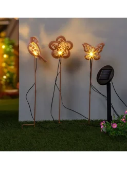 Garden Hero Außenbeleuchtung<3er-Set: LED-Gartenstecker in Rot