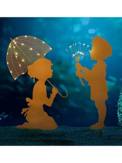 Garden Hero Außenbeleuchtung|Außenleuchten<2er-Set: LED-Gartenstecker in Kupfer