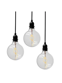 AMARE Lichterketten & Dekobeleuchtung|Lichterketten & Deko-Leuchten<3er-Set: LED-Glaskugeln - (H)100 x Ø 12,5 cm