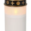STAR Trading Außenbeleuchtung<4er-Set: LED-Grablichter ''Serene'' in Weiß/ Gold - (H)12 x Ø 7 cm