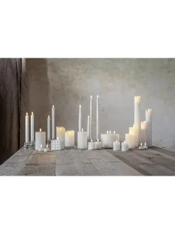 STAR Trading Tischleuchten<2er-Set: LED-Kerzen "Flamme Slim" in Weiß - (L)38 cm