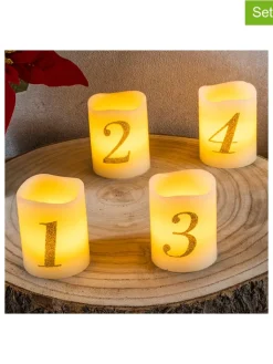 Profiline Lichterketten & Dekobeleuchtung<4er-Set: LED-Kerzen in Creme - (H)6,5 x Ø 5 cm