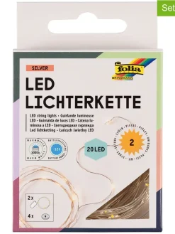 folia PAPER Lichterketten & Dekobeleuchtung|Lichterketten & Deko-Leuchten<2er-Set: LED-Lichterketten in Weiß