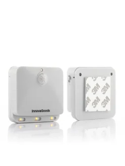 InnovaGoods Lichterketten & Deko-Leuchten<2er-Set: LED-Panel in Grau - (B)6 x (H)6 x (T)2 cm