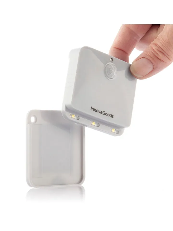 InnovaGoods Lichterketten & Deko-Leuchten<2er-Set: LED-Panel in Grau - (B)6 x (H)6 x (T)2 cm