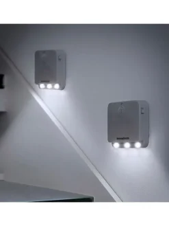 InnovaGoods Lichterketten & Deko-Leuchten<2er-Set: LED-Panel in Grau - (B)6 x (H)6 x (T)2 cm