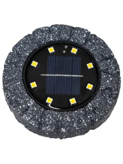 STAR Trading Außenbeleuchtung|Außenleuchten<2er-Set: LED-Solar-Bodenstecker "Lawnlight" in Schwarz - Ø 11 cm