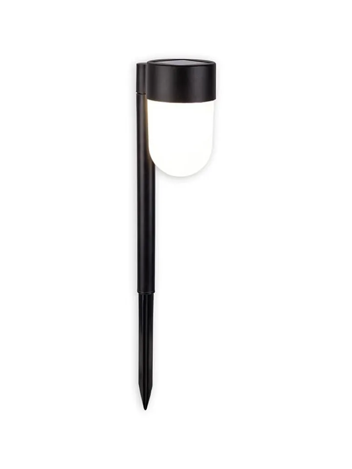 näve Außenleuchten<2er-Set: LED-Solarerdspieß "Sina" in Schwarz - (H)47,2 x Ø 8 cm
