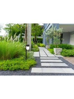 näve Außenleuchten<2er-Set: LED-Solarerdspieß "Sina" in Schwarz - (H)47,2 x Ø 8 cm