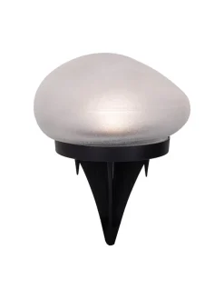 näve Außenbeleuchtung|Außenleuchten<2er-Set: LED-Solar-Gartenspieße "Guri" in Weiß - (B)12 x (H)8,5 x (T)12 cm