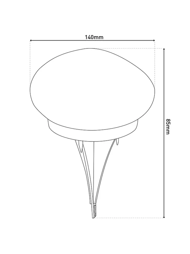 näve Außenbeleuchtung|Außenleuchten<2er-Set: LED-Solar-Gartenspieße "Guri" in Weiß - (B)12 x (H)8,5 x (T)12 cm