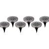 näve Außenbeleuchtung|Außenleuchten<6er-Set: LED-Solar-Gartenstecker "Kian" in Silber - (H)14 cm