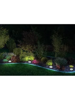 näve Außenbeleuchtung|Außenleuchten<6er-Set: LED-Solar-Gartenstecker "Kian" in Silber - (H)14 cm