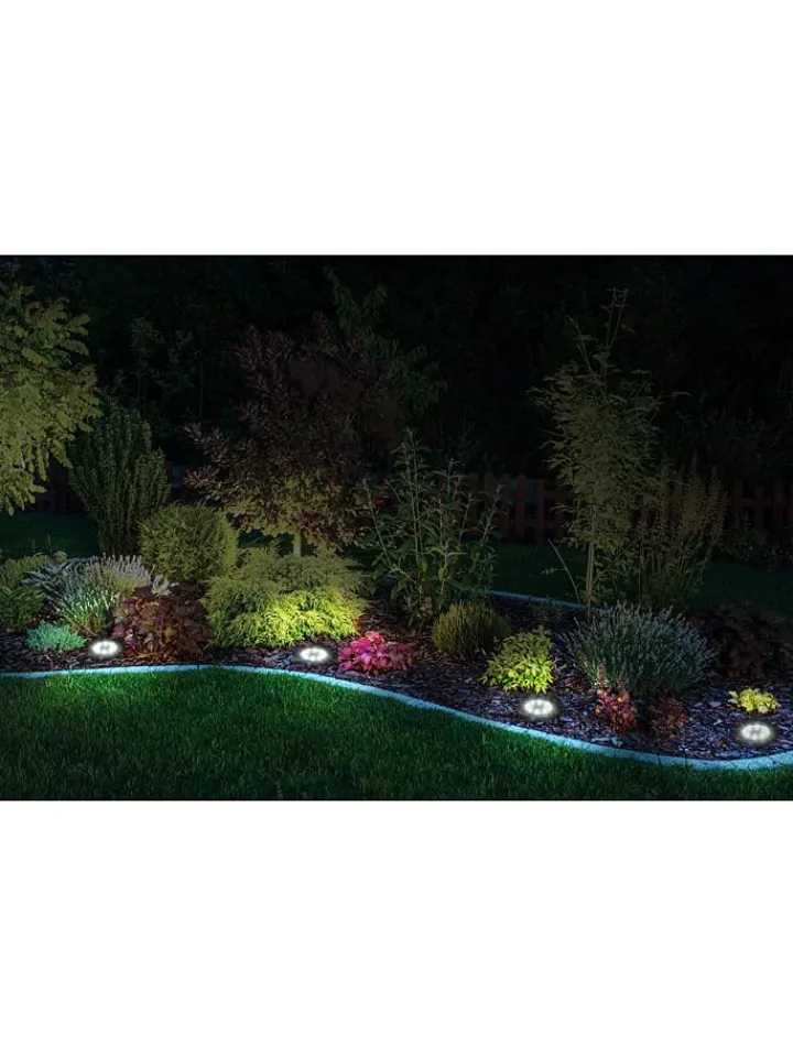 näve Außenbeleuchtung|Außenleuchten<6er-Set: LED-Solar-Gartenstecker "Kian" in Silber - (H)14 cm