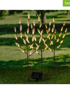 Garden Hero Außenbeleuchtung|Außenleuchten<3er-Set: LED-Solar-Gartenstecker in Warmweiß