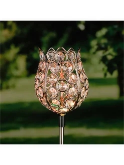 Garden Hero Außenbeleuchtung<2er-Set: LED-Solar-Gartenstecker "Kristallblume" mit Farbwechsel - (H)65 cm