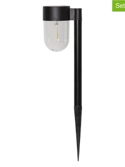 STAR Trading Außenbeleuchtung|Außenleuchten<2er-Set: LED-Solar-Gartenstecker "Cupola" in Schwarz - (H)29 cm