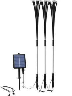 lumisky Außenbeleuchtung|Außenleuchten<3er-Set: LED-Solarleuchten in Schwarz - (H)70 cm