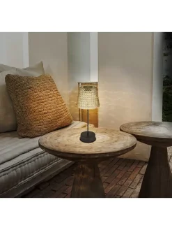 Globo lighting Außenbeleuchtung|Außenleuchten<2er-Set: LED-Solarleuchten in Schwarz/ Beige - (H)29 x Ø 12,5 cm