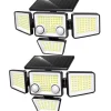 lumisky Außenbeleuchtung|Außenleuchten<2er-Set: LED-Solarleuchten in Schwarz - (B)26,7 x (H)15,3 cm