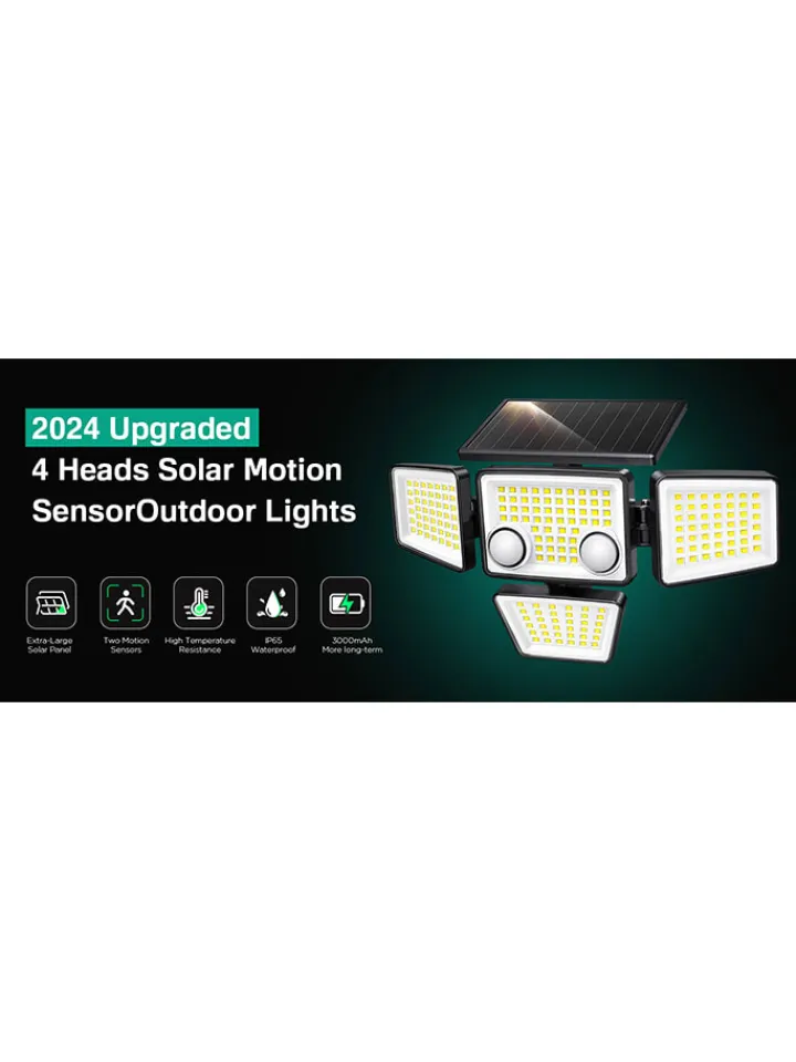 lumisky Außenbeleuchtung|Außenleuchten<2er-Set: LED-Solarleuchten in Schwarz - (B)26,7 x (H)15,3 cm