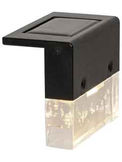 STAR Trading Außenbeleuchtung<4er-Set: LED-Solar-Wandleuchte "Bubbly Fence" in Schwarz - (B)6,5 x (H)8 cm