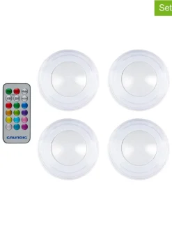 GRUNDIG Lichterketten & Deko-Leuchten<4er-Set: LED-Spots in Weiß - Ø 19 cm