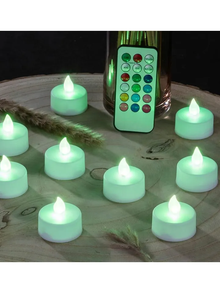 Profiline Lichterketten & Deko-Leuchten<10er-Set: LED-Teelichter in Weiß - (H)4,1 cm - Ø 3,8 cm