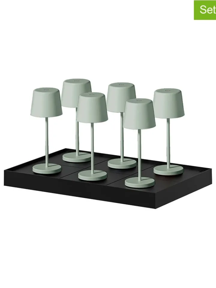 lumisky Tischleuchten<6er-Set: LED-Tischleuchte "Kelly Mini" in Khaki - (H)22 x Ø 8,2