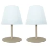 lumisky Tischleuchten<2er-Set: LED-Tischleuchten "Twins" in Weiß/ Beige - Ø 11 x (H)16 cm