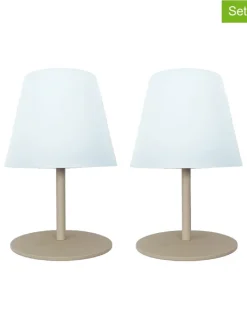 lumisky Tischleuchten<2er-Set: LED-Tischleuchten "Twins" in Weiß/ Beige - Ø 11 x (H)16 cm
