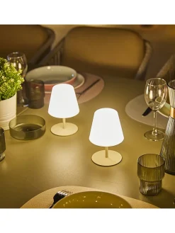 lumisky Tischleuchten<2er-Set: LED-Tischleuchten "Twins" in Weiß/ Beige - Ø 11 x (H)16 cm