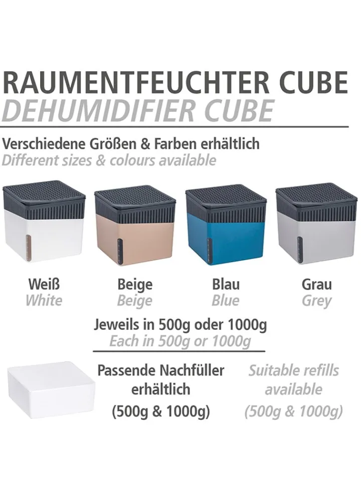 Wenko Klima & Haushalt<2er-Set: Luftentfeuchter-Nachfüllpack "Cube Orange" in Weiß