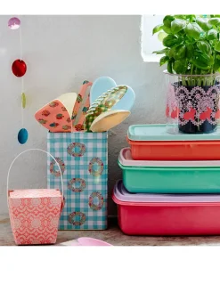 Rice Aufbewahren & Servieren<6er-Set: Lunchboxen in Rot - (B)9 x (H)8 x (T)7 cm