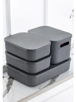 Violeta Home Aufbewahren & Servieren<4er-Set: Make-Up Organizer in Grau