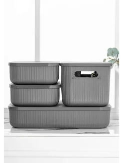 Violeta Home Aufbewahren & Servieren<4er-Set: Make-Up Organizer in Grau