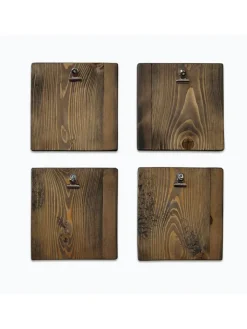 Evila Wanddekoration<4er-Set: Memoboards "Aa066" in Natur - (B)15 x (H)15 cm