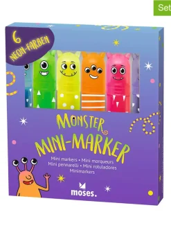moses. Büro- & Schulbedarf<2er-Set: Mini-Marker "Monster" in Bunt - 2x 6 Stück