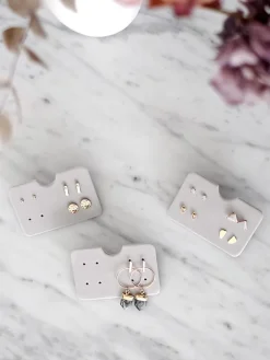 Stackers Schmuckkästen<3er-Set: Ohrring-Aufhänger in Grau - (B)7,5 x (H)5 cm