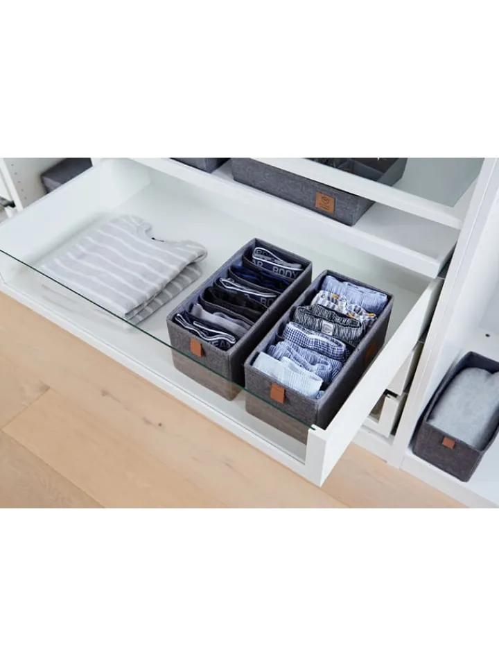 STORE IT Kisten & Körbe<2er-Set: Organizer in Grau - (B)30 x (H)15 x (T)15 cm