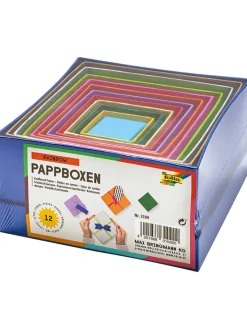 folia PAPER Kreativbedarf & Do-It-Yourself<12er-Set Pappboxen "RAINBOW" in Bunt