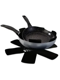 Stoneline Kochgeschirr<2er-Set: Pfannenschützer in Schwarz - Ø 38 cm