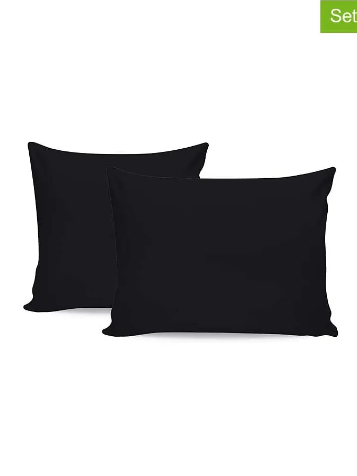 MIX&MATCH Kissen & Kissenhüllen<2er-Set: Renforcè-Kissenhüllen in Schwarz