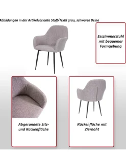 MCW Möbel-Sets<6er-Set Retro Esszimmerstuhl F18, Samt schwarz, goldene Beine