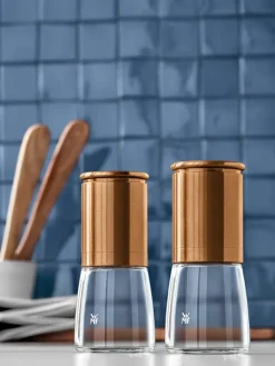 WMF Koch- & Backutensilien|Gedeckter Tisch<2er-Set: Salz- & Pfeffermühlen in Kupfer - (H)14 x Ø 6 cm