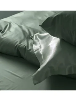 Schiesser Kissen & Kissenhüllen<2er-Set: Satin-Kissenhüllen "Ella" in Dunkelgrün