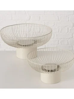 Boltze Dekoschalen<2er-Set: Schalen "Cindy" in Creme